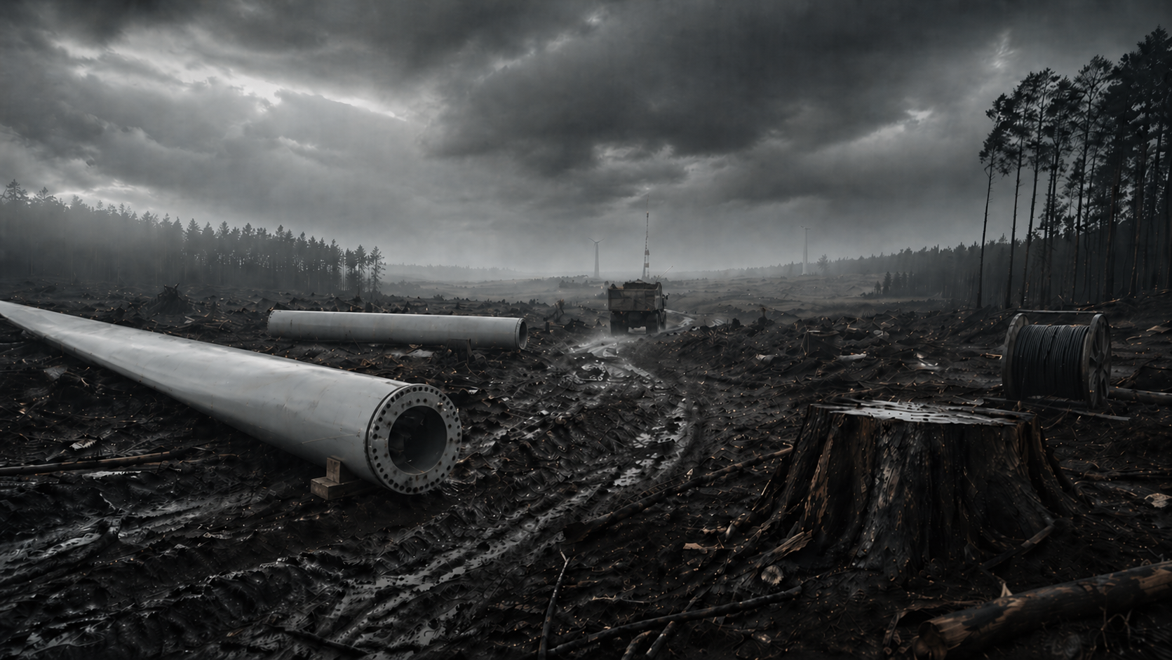 Waldrodung für Windkraftanlage